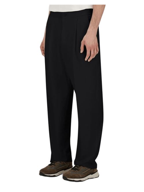Pantaloni da uomo in tessuto tecnico con coulisse e pinces, colore nero HERNO | PT000145U125399300